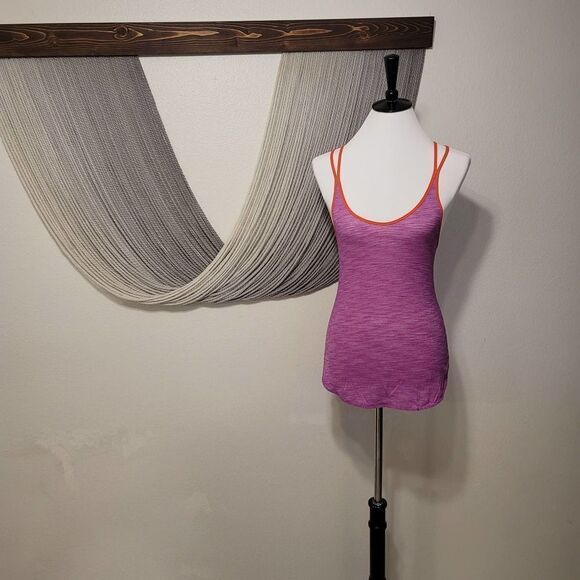 Lululemon Fuchsia Ruched Racerback Tank Sz 6 - Picture 2 of 6